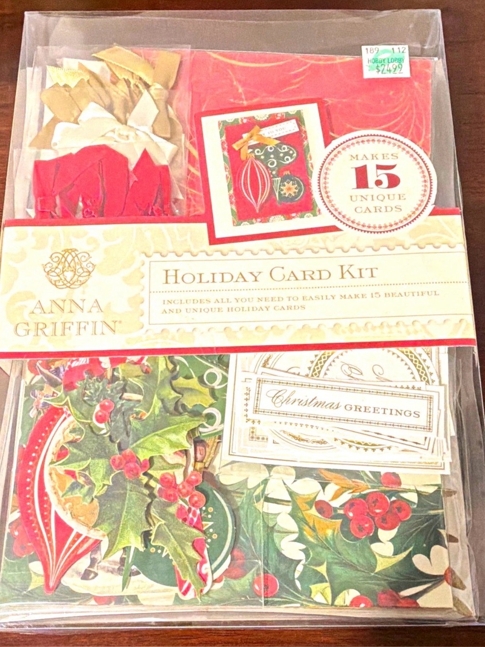 Anna Griffin Holiday Card Kit Holiday/Christmas Makes 15 Cards SB706